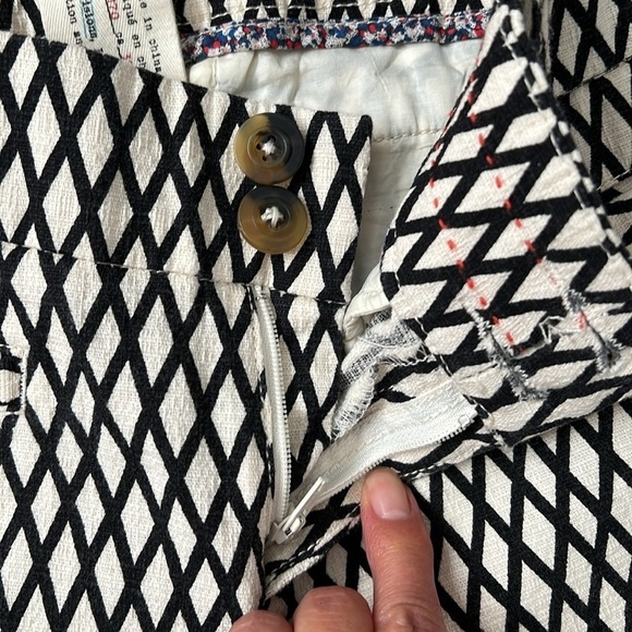 Anthropologie Cartonnaier ankle pants size 2 black & cream - Picture 8 of 8